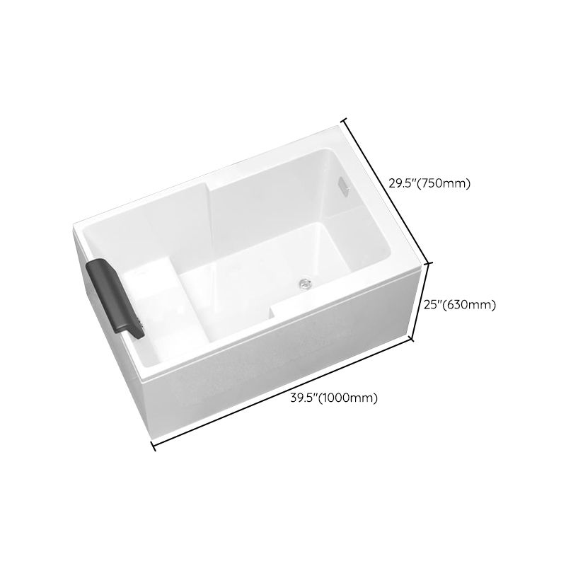 Modern Acrylic Rectangular Tub Soaking 24.8-inch Tall Bath Tub in White Clearhalo 'Bathroom Remodel & Bathroom Fixtures' 'Bathtubs' 'Home Improvement' 'home_improvement' 'home_improvement_bathtubs' 'Showers & Bathtubs' 1200x1200_10816694-c731-4978-af72-39413f69d1a4