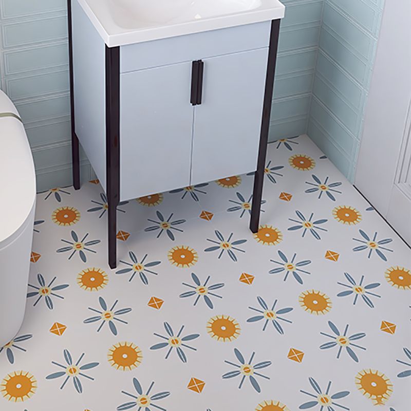 Modern Style Square Floor Tile Moroccan Print Straight Edge Waterproof Floor Tile Clearhalo 'Floor Tiles & Wall Tiles' 'floor_tiles_wall_tiles' 'Flooring 'Home Improvement' 'home_improvement' 'home_improvement_floor_tiles_wall_tiles' Walls and Ceiling' 1200x1200_108bd6f5-716a-4721-8a79-fc1201f2e1fe