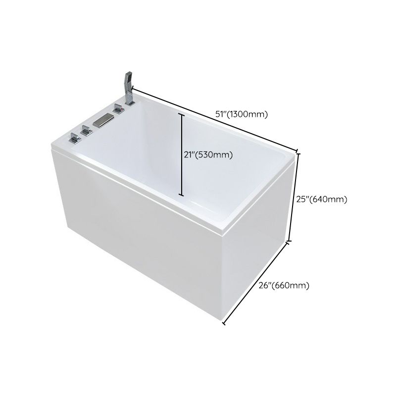 Modern Rectangle Bathtub with Drain White Acrylic Soaking Tub Clearhalo 'Bathroom Remodel & Bathroom Fixtures' 'Bathtubs' 'Home Improvement' 'home_improvement' 'home_improvement_bathtubs' 'Showers & Bathtubs' 1200x1200_10975073-7d1e-4bcd-bb88-735fdc81d95e