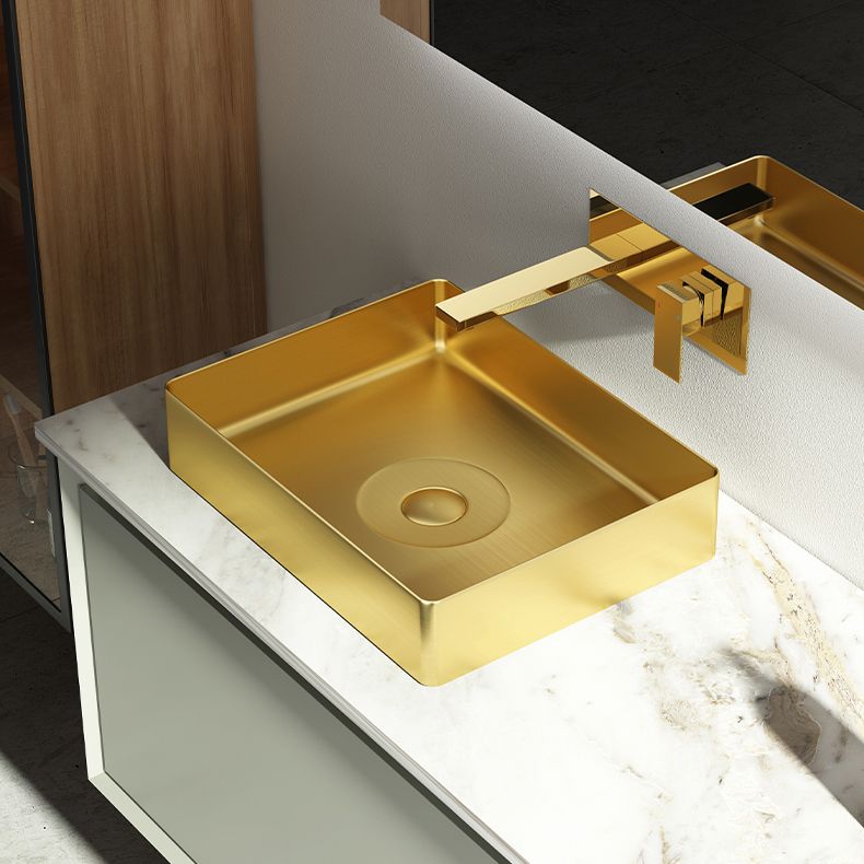 Modern Vessel Sink Metal Rectangular with Pop-Up Drain Vessel Bathroom Sink Clearhalo 'Bathroom Remodel & Bathroom Fixtures' 'Bathroom Sinks & Faucet Components' 'Bathroom Sinks' 'bathroom_sink' 'Home Improvement' 'home_improvement' 'home_improvement_bathroom_sink' 1200x1200_109c1a82-5637-42c4-b040-721259fbb807