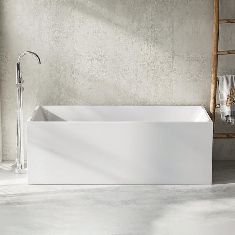 Modern Rectangular Tub Acrylic Freestanding Bathtub for Home Clearhalo 'Bathroom Remodel & Bathroom Fixtures' 'Bathtubs' 'Home Improvement' 'home_improvement' 'home_improvement_bathtubs' 'Showers & Bathtubs' 1200x1200_10a518b7-b7bf-4abf-a19b-8b237555f876