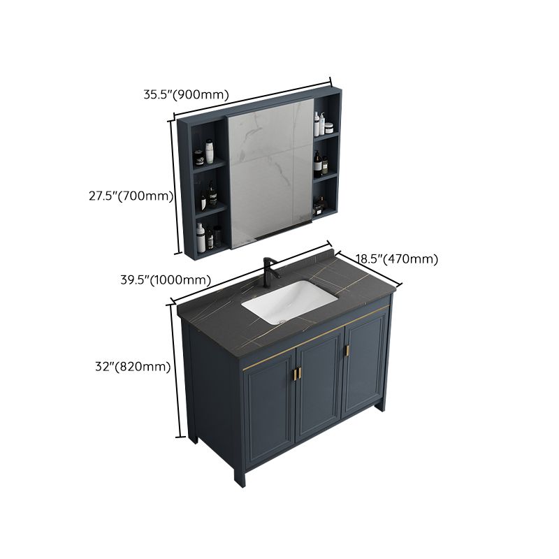 Freestanding Bathroom Vanity Single-Sink Glam Metal Base Rectangular Vanity Set Clearhalo 'Bathroom Remodel & Bathroom Fixtures' 'Bathroom Vanities' 'bathroom_vanities' 'Home Improvement' 'home_improvement' 'home_improvement_bathroom_vanities' 1200x1200_10a5efee-3f97-4a15-a033-e7e3fdc1d5ee