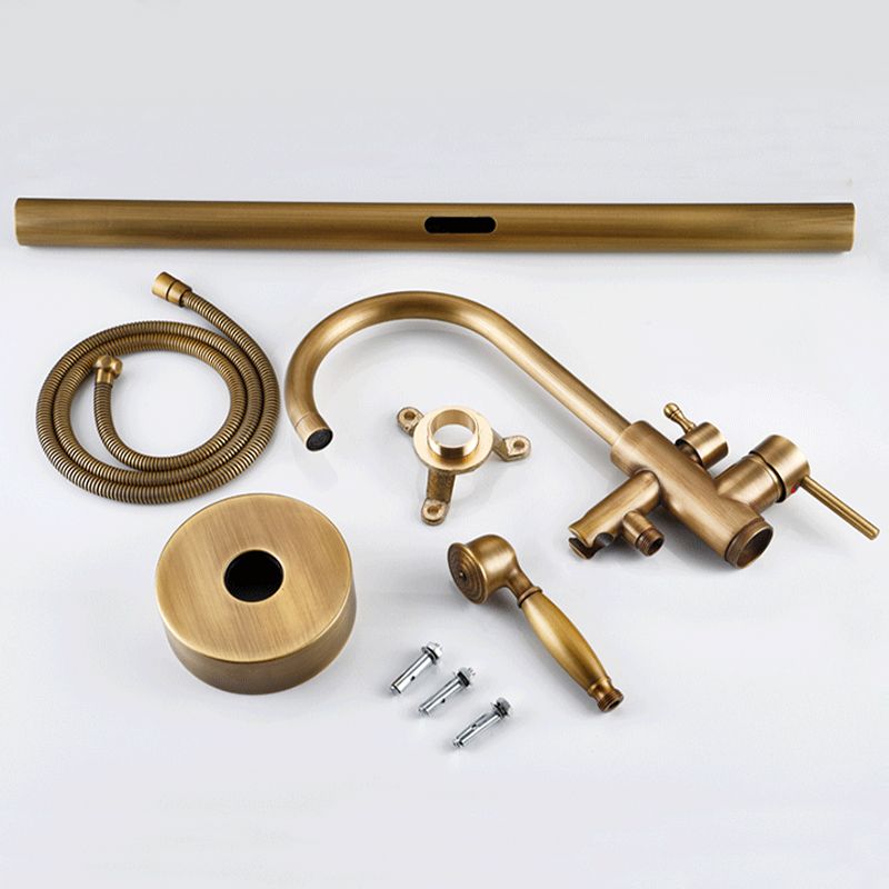 Floor Mounted Copper Bathroom Tub Faucet Set Freestanding High Arc Tub Filler Trim Clearhalo 'Bathroom Remodel & Bathroom Fixtures' 'Bathtub Faucets' 'bathtub_faucets' 'Home Improvement' 'home_improvement' 'home_improvement_bathtub_faucets' 1200x1200_10a97e29-7a26-4444-af95-1285c5e5eea3