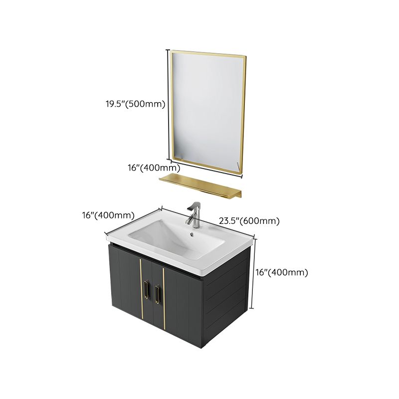 Modern Style Bath Vanity Wall Mount Dirt Resistant Bath Vanity with Faucet Clearhalo 'Bathroom Remodel & Bathroom Fixtures' 'Bathroom Vanities' 'bathroom_vanities' 'Home Improvement' 'home_improvement' 'home_improvement_bathroom_vanities' 1200x1200_10d6f7bc-d81b-41fe-b7e8-eba3bbf070f5