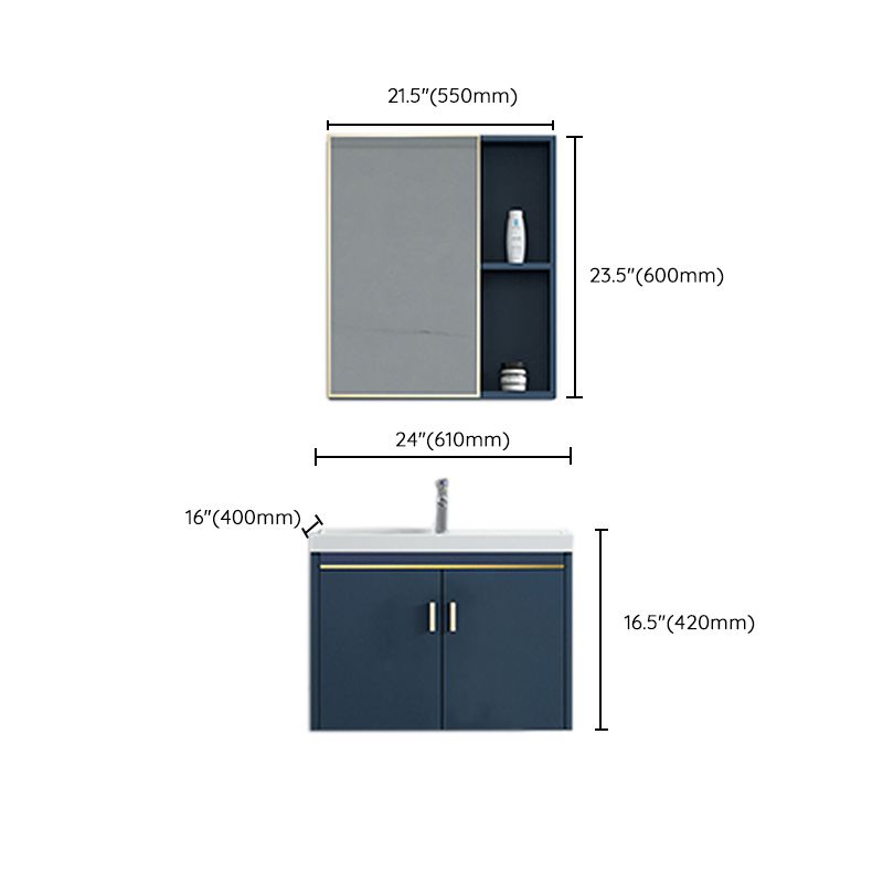 Modern Wall-mounted Bathroom Vanity Cabinet with Soft Close Door Clearhalo 'Bathroom Remodel & Bathroom Fixtures' 'Bathroom Vanities' 'bathroom_vanities' 'Home Improvement' 'home_improvement' 'home_improvement_bathroom_vanities' 1200x1200_10e5d01f-0dff-44f5-8a01-275bbc4d140e