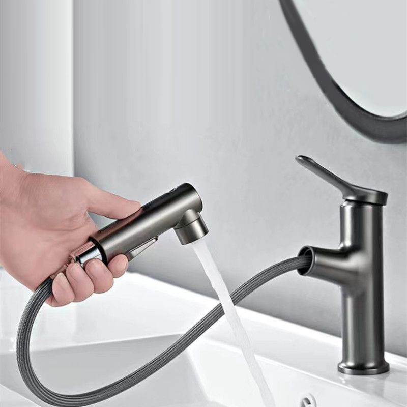 Vessel Sink Faucet Contemporary Pull-out Faucet with Swivel Spout Clearhalo 'Bathroom Remodel & Bathroom Fixtures' 'Bathroom Sink Faucets' 'Bathroom Sinks & Faucet Components' 'bathroom_sink_faucets' 'Home Improvement' 'home_improvement' 'home_improvement_bathroom_sink_faucets' 1200x1200_10f3934c-4c72-4ad9-b617-a601e0317881