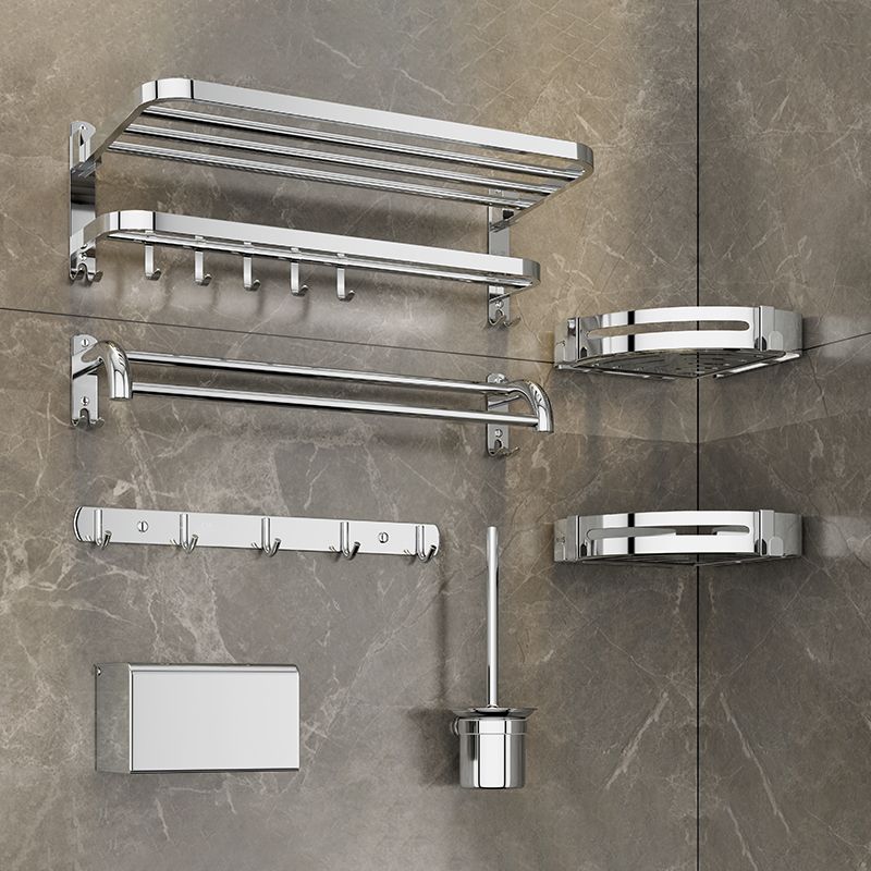 Silver/Black Bathroom Hardware Set Modern Bathroom Accessories Hardware Set Clearhalo 'Bathroom Hardware Sets' 'Bathroom Hardware' 'Bathroom Remodel & Bathroom Fixtures' 'bathroom_hardware_sets' 'Home Improvement' 'home_improvement' 'home_improvement_bathroom_hardware_sets' 1200x1200_1130a3d6-a1ec-4524-9b1f-28d16ca5c68b