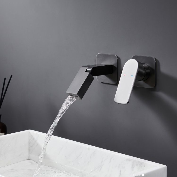 Modern Widespread Bathroom Faucet Metal Wall Mounted Bathroom Faucet Clearhalo 'Bathroom Remodel & Bathroom Fixtures' 'Bathroom Sink Faucets' 'Bathroom Sinks & Faucet Components' 'bathroom_sink_faucets' 'Home Improvement' 'home_improvement' 'home_improvement_bathroom_sink_faucets' 1200x1200_113fbe5d-87f0-48bc-ac70-1451828bce82