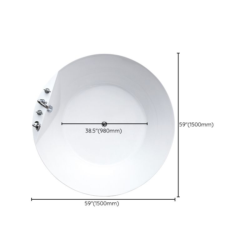 Modern Freestanding Round Bathtub Center Drain Bathroom White Tub Clearhalo 'Bathroom Remodel & Bathroom Fixtures' 'Bathtubs' 'Home Improvement' 'home_improvement' 'home_improvement_bathtubs' 'Showers & Bathtubs' 1200x1200_1149ecbf-38f0-4d43-880e-7ea428a58461