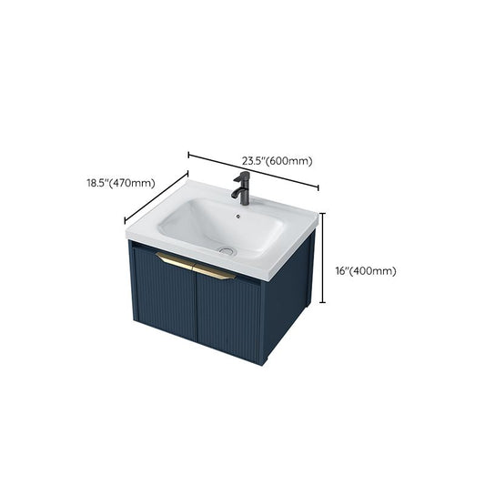 Metal Frame Vanity Wall Mount Blue Single Sink 2 Doors Mirror Bath Vanity with Faucet Clearhalo 'Bathroom Remodel & Bathroom Fixtures' 'Bathroom Vanities' 'bathroom_vanities' 'Home Improvement' 'home_improvement' 'home_improvement_bathroom_vanities' 1200x1200_115ec3f1-bed7-49dd-af8d-46d8194edc07