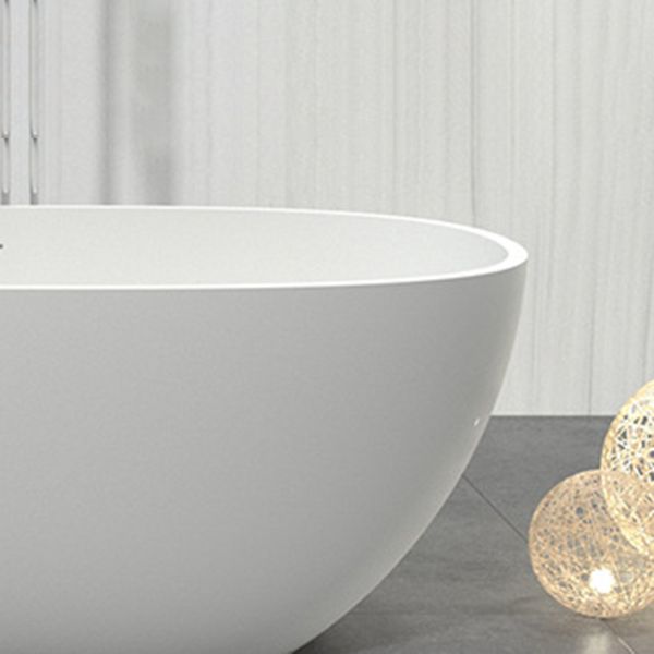 Soaking Freestanding Tub with Drain Modern White Stone Oval Bathtub Clearhalo 'Bathroom Remodel & Bathroom Fixtures' 'Bathtubs' 'Home Improvement' 'home_improvement' 'home_improvement_bathtubs' 'Showers & Bathtubs' 1200x1200_117ef62d-cd8d-4908-b10e-e429b5716790