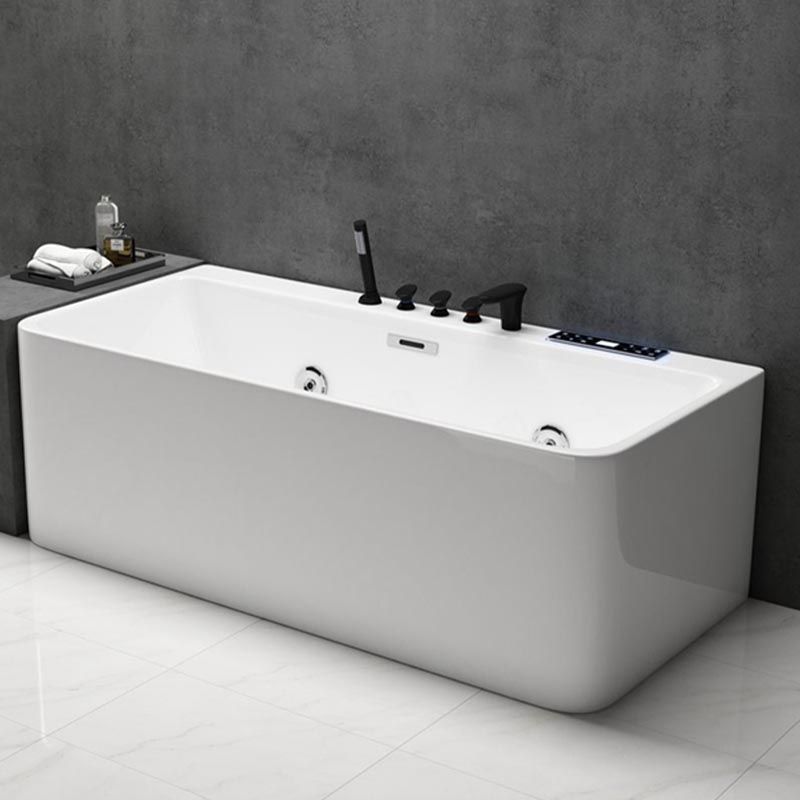 Modern Rectangular Bath Tub with Drain and Overflow Trim Bathtub Clearhalo 'Bathroom Remodel & Bathroom Fixtures' 'Bathtubs' 'Home Improvement' 'home_improvement' 'home_improvement_bathtubs' 'Showers & Bathtubs' 1200x1200_1190835a-eb21-4724-bea2-a69015e35907