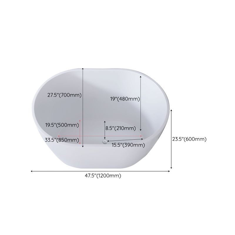 Modern Oval Soaking Bath Tub Freestanding Acrylic-Fiberglass Bath Tub Clearhalo 'Bathroom Remodel & Bathroom Fixtures' 'Bathtubs' 'Home Improvement' 'home_improvement' 'home_improvement_bathtubs' 'Showers & Bathtubs' 1200x1200_11945198-b88f-4753-93cd-10e261301182