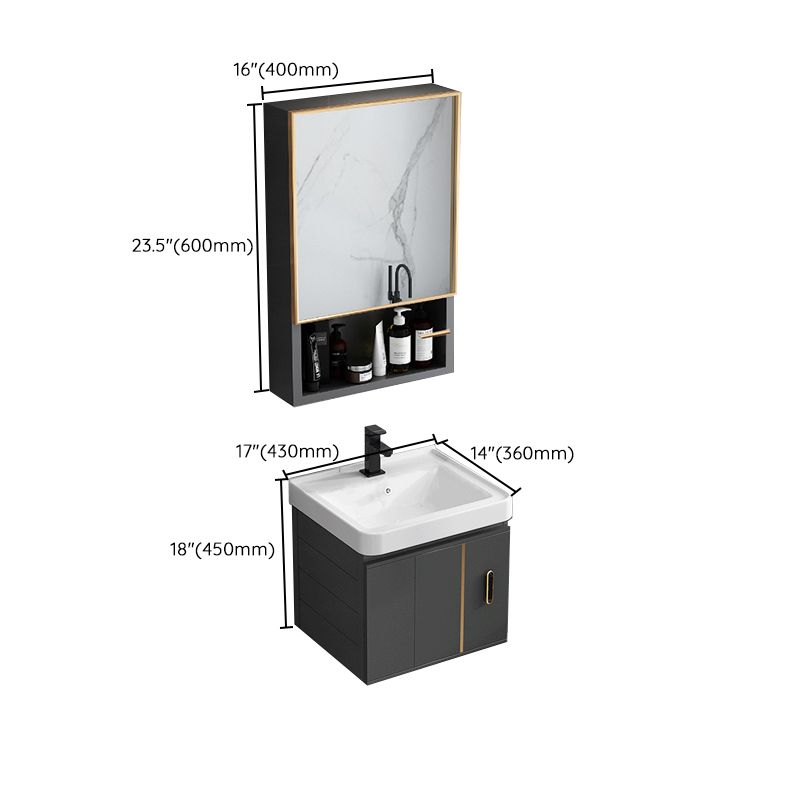 Modern Single Sink Vanity Black Ceramic Bath Vanity with Soft Close Door Clearhalo 'Bathroom Remodel & Bathroom Fixtures' 'Bathroom Vanities' 'bathroom_vanities' 'Home Improvement' 'home_improvement' 'home_improvement_bathroom_vanities' 1200x1200_11a58782-8789-4925-b033-2309a741ce5d