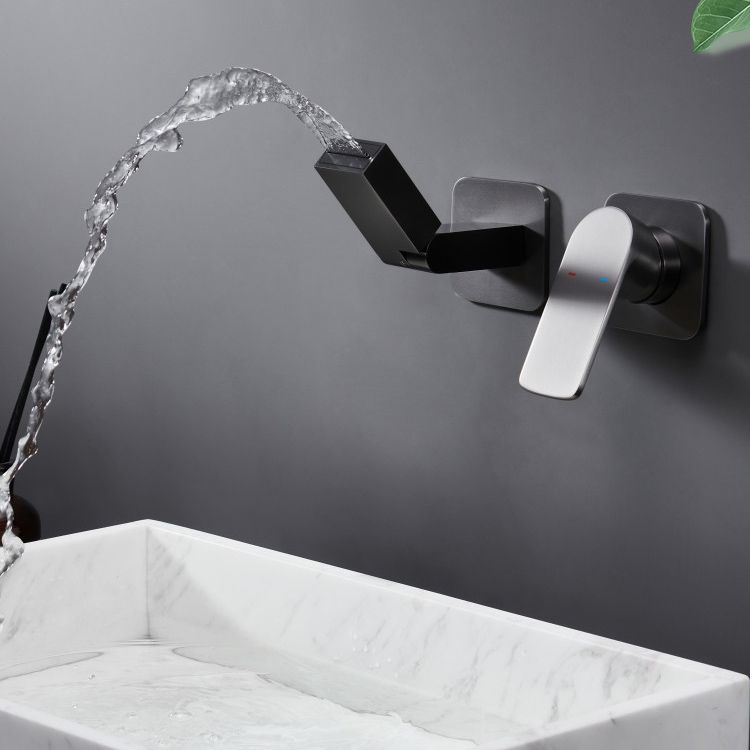 Modern Widespread Bathroom Faucet Metal Wall Mounted Bathroom Faucet Clearhalo 'Bathroom Remodel & Bathroom Fixtures' 'Bathroom Sink Faucets' 'Bathroom Sinks & Faucet Components' 'bathroom_sink_faucets' 'Home Improvement' 'home_improvement' 'home_improvement_bathroom_sink_faucets' 1200x1200_11abc9b0-e7fb-41dc-859b-703fd87943f9