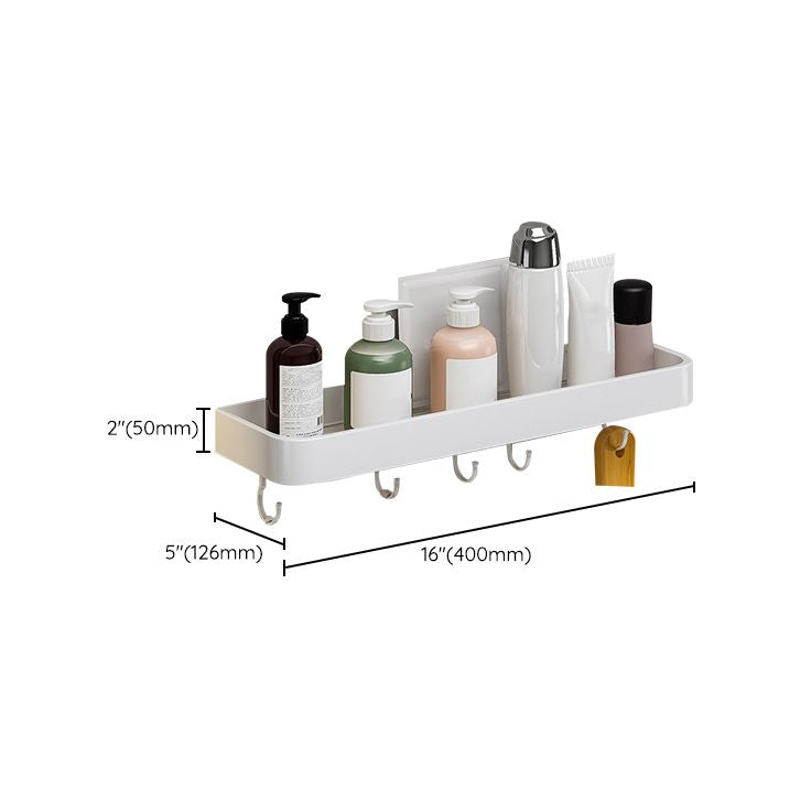 Contemporary Bathroom Accessory Set Metal Bath Shelf in White Clearhalo 'Bathroom Hardware Sets' 'Bathroom Hardware' 'Bathroom Remodel & Bathroom Fixtures' 'bathroom_hardware_sets' 'Home Improvement' 'home_improvement' 'home_improvement_bathroom_hardware_sets' 1200x1200_11abe32d-cdb6-4768-8aa6-1eeb8922f387