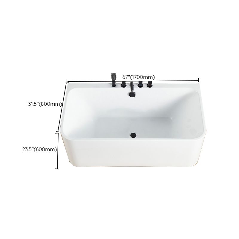 Rectangle Air / Whirlpool Bathtub Modern Back to Wall Acrylic Bathtub Clearhalo 'Bathroom Remodel & Bathroom Fixtures' 'Bathtubs' 'Home Improvement' 'home_improvement' 'home_improvement_bathtubs' 'Showers & Bathtubs' 1200x1200_11b17a9a-fd3f-49be-956f-0ad90de68b2c