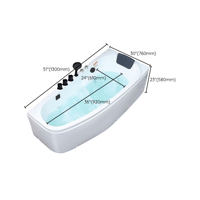 Corner Acrylic Bathroom Bath Tub Modern Back to Wall Soaking Tub Clearhalo 'Bathroom Remodel & Bathroom Fixtures' 'Bathtubs' 'Home Improvement' 'home_improvement' 'home_improvement_bathtubs' 'Showers & Bathtubs' 1200x1200_11c3dc31-5ebc-463d-9013-cd9b56d542c3