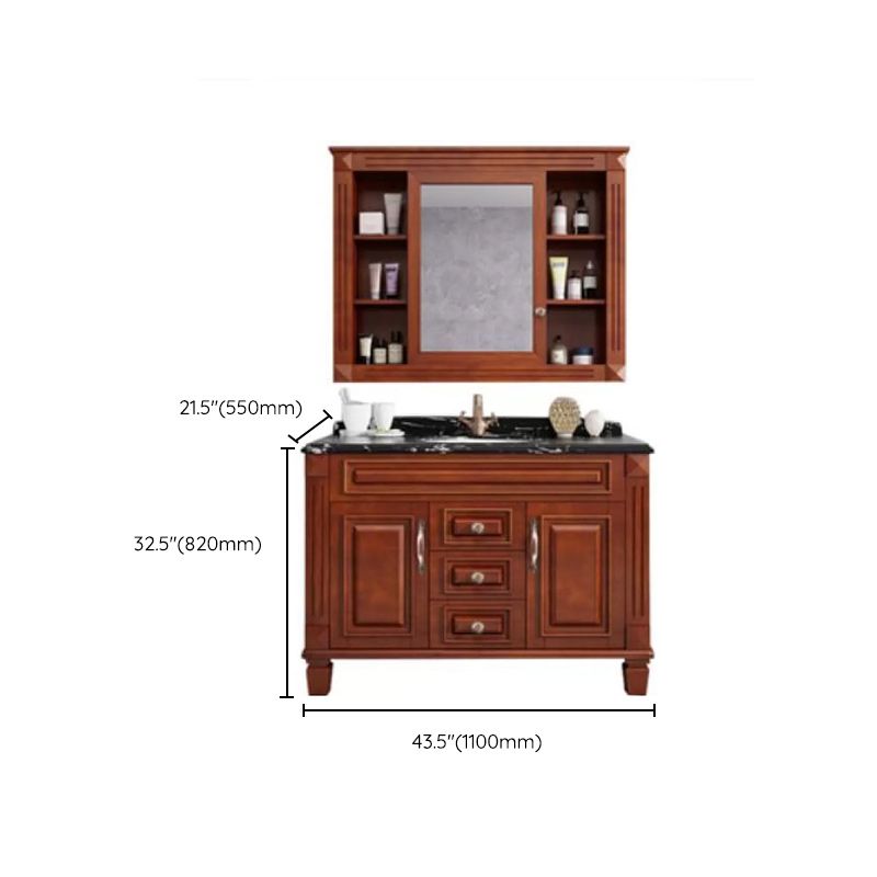 Traditional Wooden Sink Vanity Mirror Cabinet Vanity Cabinet with Storage Shelving Clearhalo 'Bathroom Remodel & Bathroom Fixtures' 'Bathroom Vanities' 'bathroom_vanities' 'Home Improvement' 'home_improvement' 'home_improvement_bathroom_vanities' 1200x1200_1219a090-054f-4ebb-bde2-22d39f1f5022