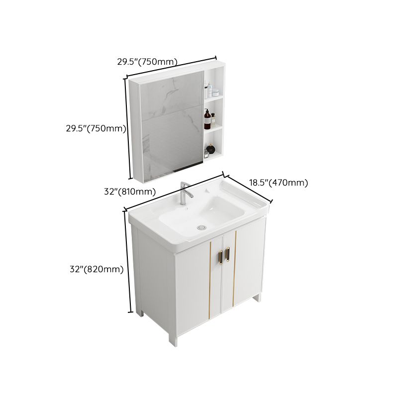 Modern Bathroom Vanity White Metal Frame Single-Sink Wall Mount Vanity Set Clearhalo 'Bathroom Remodel & Bathroom Fixtures' 'Bathroom Vanities' 'bathroom_vanities' 'Home Improvement' 'home_improvement' 'home_improvement_bathroom_vanities' 1200x1200_122f4250-1527-4667-a404-30ae645a6912