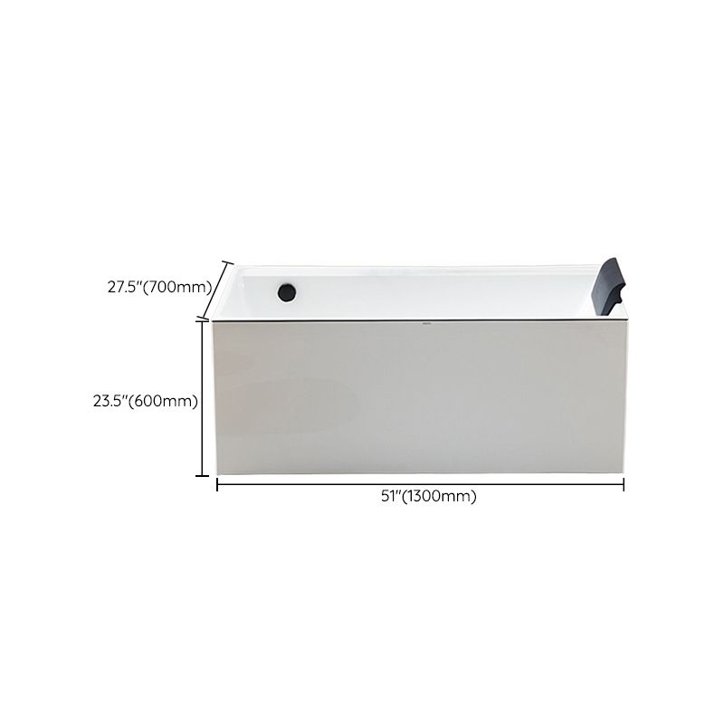 Rectangle Modern White Acrylic Bathtub Back to Wall with Drain Bath Tub Clearhalo 'Bathroom Remodel & Bathroom Fixtures' 'Bathtubs' 'Home Improvement' 'home_improvement' 'home_improvement_bathtubs' 'Showers & Bathtubs' 1200x1200_1252a5d0-df14-40fb-b645-3c2058d9f75d