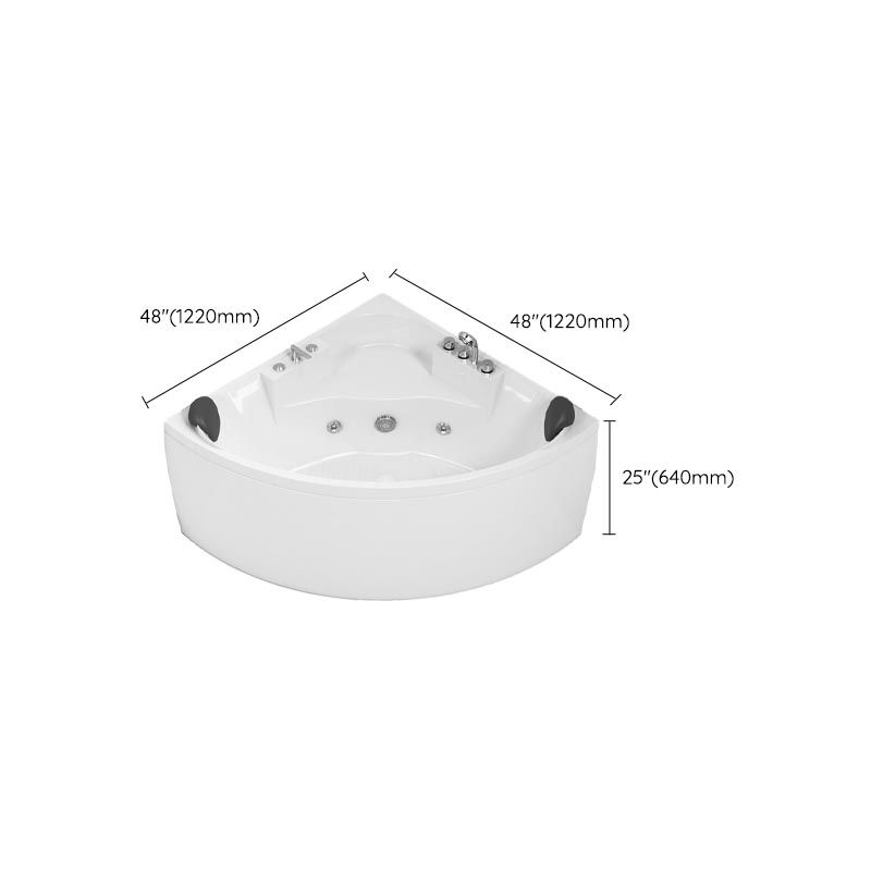 Modern Corner White Acrylic Bathtub Back to Wall with Drain and Massage Device Bath Tub Clearhalo 'Bathroom Remodel & Bathroom Fixtures' 'Bathtubs' 'Home Improvement' 'home_improvement' 'home_improvement_bathtubs' 'Showers & Bathtubs' 1200x1200_125b3915-5ce8-4e33-821c-9f150c22eaec