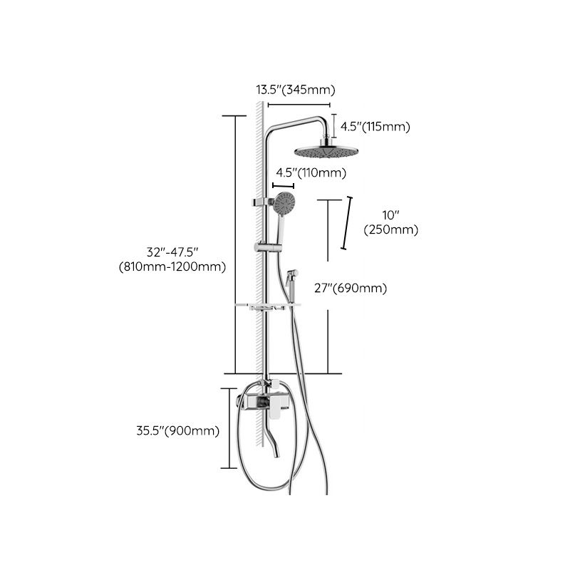 Modern Pressure Balanced Diverter Valve Shower Metal Shower Head Shower Faucet On Wall Clearhalo 'Bathroom Remodel & Bathroom Fixtures' 'Home Improvement' 'home_improvement' 'home_improvement_shower_faucets' 'Shower Faucets & Systems' 'shower_faucets' 'Showers & Bathtubs Plumbing' 'Showers & Bathtubs' 1200x1200_126e0e73-36bf-4a2f-82d7-655becec34c1