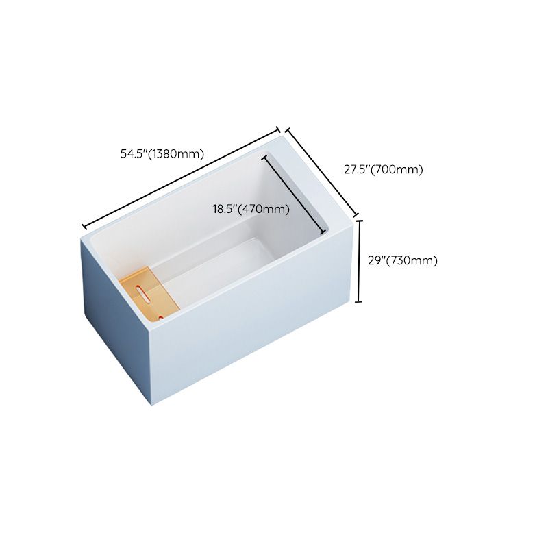 Modern White Rectangular Bathtub Acrylic Back to Wall with Drain Bath Tub Clearhalo 'Bathroom Remodel & Bathroom Fixtures' 'Bathtubs' 'Home Improvement' 'home_improvement' 'home_improvement_bathtubs' 'Showers & Bathtubs' 1200x1200_126f784c-5132-439d-a320-983ac4fd9d26