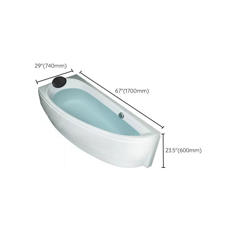 Back to Wall Corner Bathtub Acrylic White Modern Soaking Bath Clearhalo 'Bathroom Remodel & Bathroom Fixtures' 'Bathtubs' 'Home Improvement' 'home_improvement' 'home_improvement_bathtubs' 'Showers & Bathtubs' 1200x1200_1281131b-fb67-47f0-8f71-d78eb9b3fd94