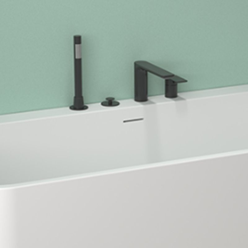 Modern Stone Rectangular Tub Soaking 22.05" Wide Bath with Overflow Trim Bath Clearhalo 'Bathroom Remodel & Bathroom Fixtures' 'Bathtubs' 'Home Improvement' 'home_improvement' 'home_improvement_bathtubs' 'Showers & Bathtubs' 1200x1200_128b38cf-5430-4f91-8133-bbefc0862cd4