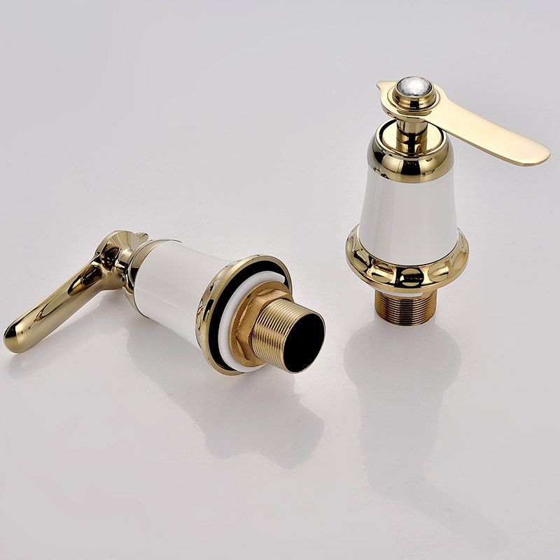 Glam Bath Faucet Trim Deck Mounted Lever Handle Swivel Spout Bathtub Faucet Clearhalo 'Bathroom Remodel & Bathroom Fixtures' 'Bathtub Faucets' 'bathtub_faucets' 'Home Improvement' 'home_improvement' 'home_improvement_bathtub_faucets' 1200x1200_128b86d0-5467-4198-8d72-23febbace265