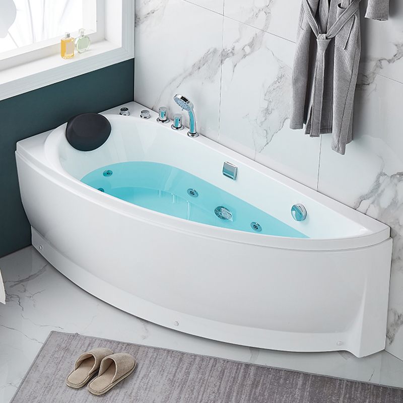 White Drop-in Bathtub Contemporary Corner Back to Wall Acrylic Bathtub Clearhalo 'Bathroom Remodel & Bathroom Fixtures' 'Bathtubs' 'Home Improvement' 'home_improvement' 'home_improvement_bathtubs' 'Showers & Bathtubs' 1200x1200_12cbd533-5803-4540-ab4d-60e7e0b9b0b8