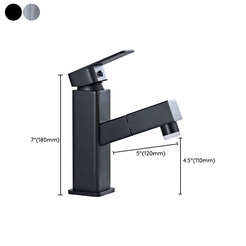 Modern Bathroom Vessel Faucet Swivel Spout Single Handle Faucet with Pull down Sprayer Clearhalo 'bathroom_sink_faucets' 'Conjunta de Baño y Conjunta de Grifo' 'Coronamiento de Baño y Dispositivo de Baño' 'Grifo del lavabo del baño' 'Hogar' 'home_improvement' 'home_improvement_bathroom_sink_faucets' 'Mejoras para el hogar' 1200x1200_12e4c73b-5070-4b4c-a2c8-b47544039ba8