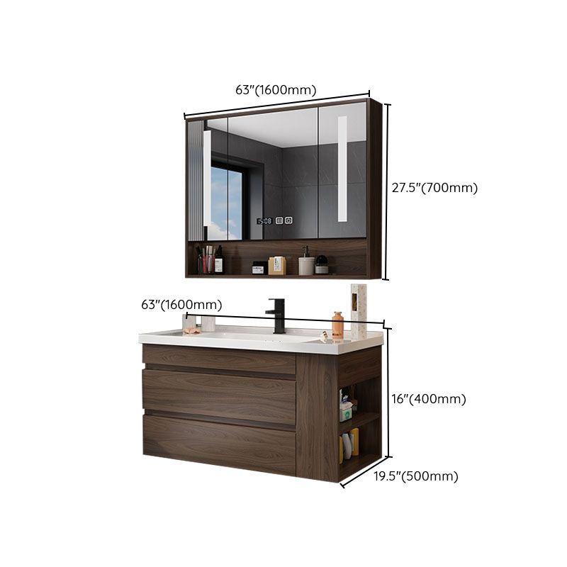 Wall Mount Mirror Included Sink Vanity with Faucet Drawers for Bathroom Clearhalo 'Bathroom Remodel & Bathroom Fixtures' 'Bathroom Vanities' 'bathroom_vanities' 'Home Improvement' 'home_improvement' 'home_improvement_bathroom_vanities' 1200x1200_1328a34e-1e9c-48de-9e57-713982fa5ef6
