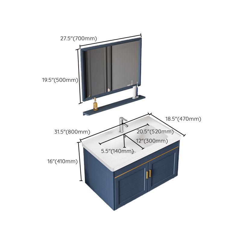 Bathroom Vanity Set Ceramic Sink Drawer Mirror Vanity with Faucet Clearhalo 'Bathroom Remodel & Bathroom Fixtures' 'Bathroom Vanities' 'bathroom_vanities' 'Home Improvement' 'home_improvement' 'home_improvement_bathroom_vanities' 1200x1200_134ac779-4736-4b1e-a4ee-1cfc64550751