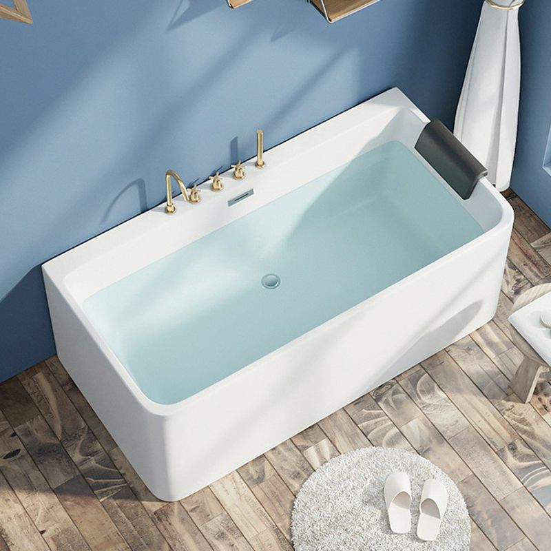 Freestanding Acrylic Bathtub Rectangular Modern Bathtub with Drain and Overflow Trim Clearhalo 'Bathroom Remodel & Bathroom Fixtures' 'Bathtubs' 'Home Improvement' 'home_improvement' 'home_improvement_bathtubs' 'Showers & Bathtubs' 1200x1200_135091ca-fddd-4eb2-b662-b6b3f4477437