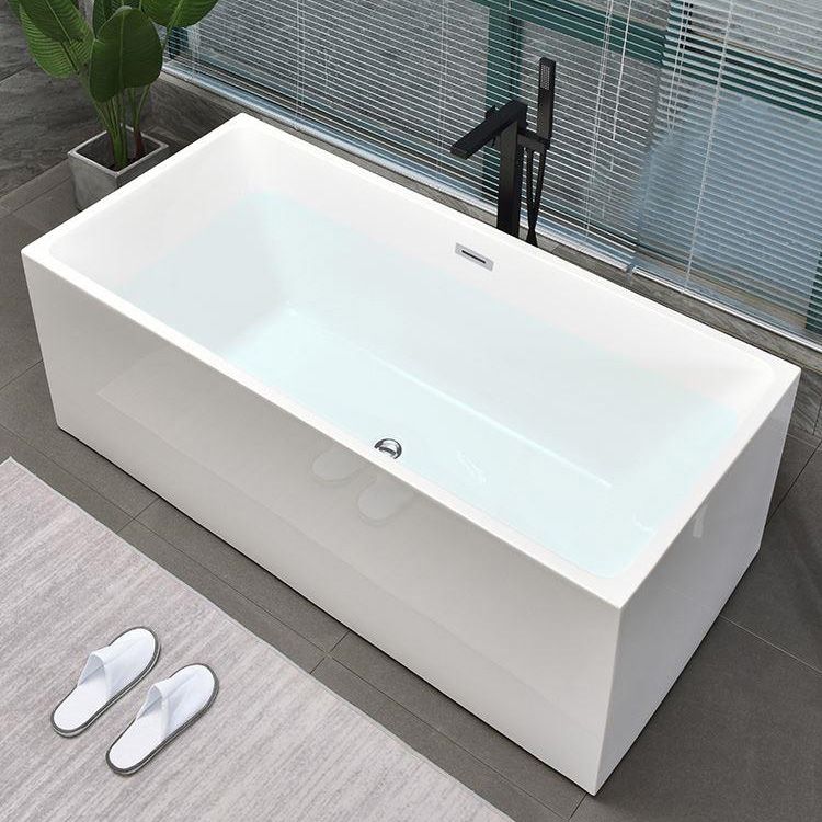 Back to Wall Bath Rectangular Antique Finish Soaking Modern Bath Tub Clearhalo 'Bathroom Remodel & Bathroom Fixtures' 'Bathtubs' 'Home Improvement' 'home_improvement' 'home_improvement_bathtubs' 'Showers & Bathtubs' 1200x1200_135dfc34-b1fd-47bd-9e25-c1b86401d465