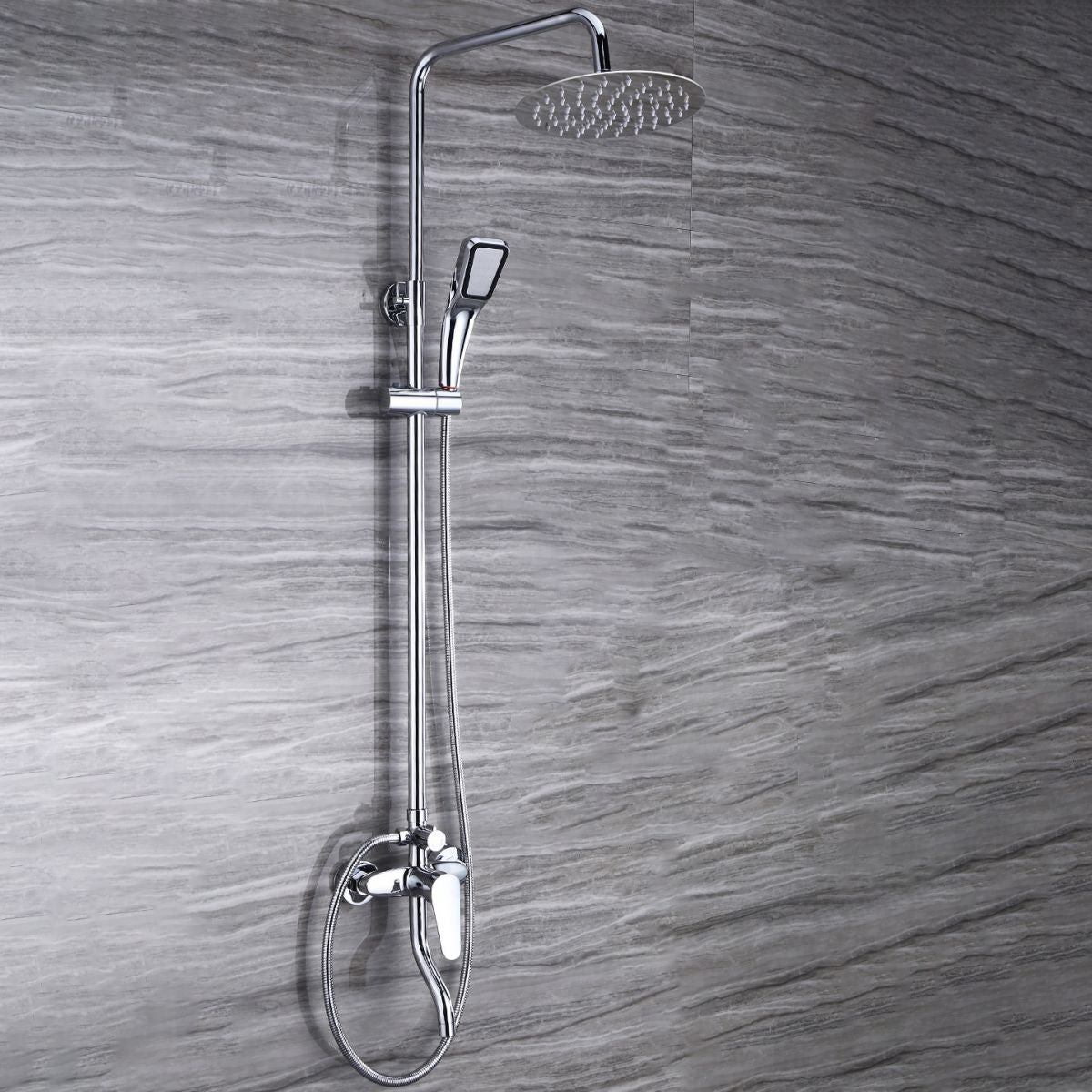 Modern Shower System Massage Jet Round Lever Handle Shower Trim Clearhalo 'Bathroom Remodel & Bathroom Fixtures' 'Home Improvement' 'home_improvement' 'home_improvement_shower_faucets' 'Shower Faucets & Systems' 'shower_faucets' 'Showers & Bathtubs Plumbing' 'Showers & Bathtubs' 1200x1200_1360b9a6-1d02-429b-a982-299a7caeb288