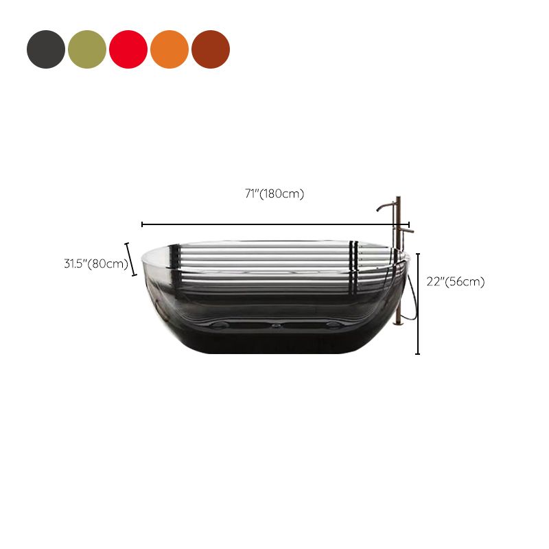 Modern Acrylic Ellipse Bathtub Freestanding Soaking Bathtub with Drain Bath Tub Clearhalo 'Bathroom Remodel & Bathroom Fixtures' 'Bathtubs' 'Home Improvement' 'home_improvement' 'home_improvement_bathtubs' 'Showers & Bathtubs' 1200x1200_1375642e-91d3-4c80-93cc-5bcfb707a080