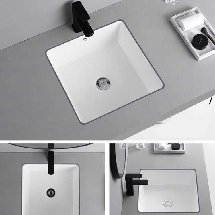 Undermount Bathroom Sink Square Overflow Drain Assemble Sink with Faucet Clearhalo 'Bathroom Remodel & Bathroom Fixtures' 'Bathroom Sinks & Faucet Components' 'Bathroom Sinks' 'bathroom_sink' 'Home Improvement' 'home_improvement' 'home_improvement_bathroom_sink' 1200x1200_138b5699-ce4c-45ed-84da-a8fb0f5f8e56