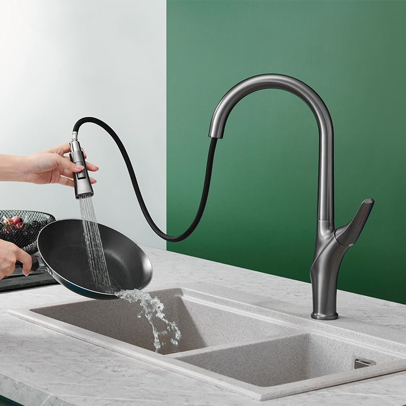 Modern Kitchen Sink Faucet Brass Pulldown Sprayer Single Handle High Arch Pot Filler Clearhalo 'Home Improvement' 'home_improvement' 'home_improvement_kitchen_faucets' 'Kitchen Faucets' 'Kitchen Remodel & Kitchen Fixtures' 'Kitchen Sinks & Faucet Components' 'kitchen_faucets' 1200x1200_13a7a703-dc8b-4d20-aa8e-e89c5b1d1e3e