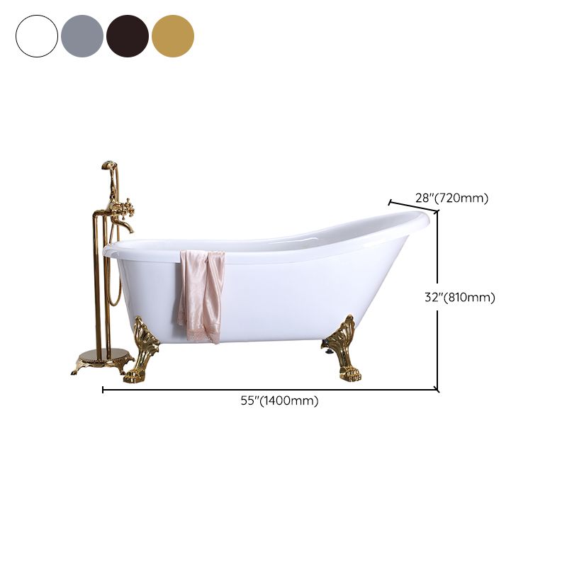 Acrylic Soaking Bathtub Antique Finish Oval Freestanding Bath Tub (Faucet not Included) Clearhalo 'Bathroom Remodel & Bathroom Fixtures' 'Bathtubs' 'Home Improvement' 'home_improvement' 'home_improvement_bathtubs' 'Showers & Bathtubs' 1200x1200_13c38579-5220-4d88-b091-a204c77f687e