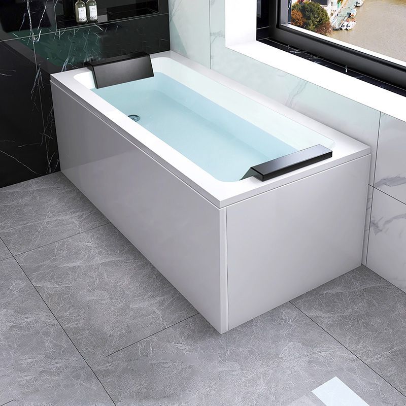 Modern Soaking Freestanding Bathtub White Acrylic Rectangular Bath Tub Clearhalo 'Bathroom Remodel & Bathroom Fixtures' 'Bathtubs' 'Home Improvement' 'home_improvement' 'home_improvement_bathtubs' 'Showers & Bathtubs' 1200x1200_13d749f7-07a2-4ad8-948b-732e17d0634c