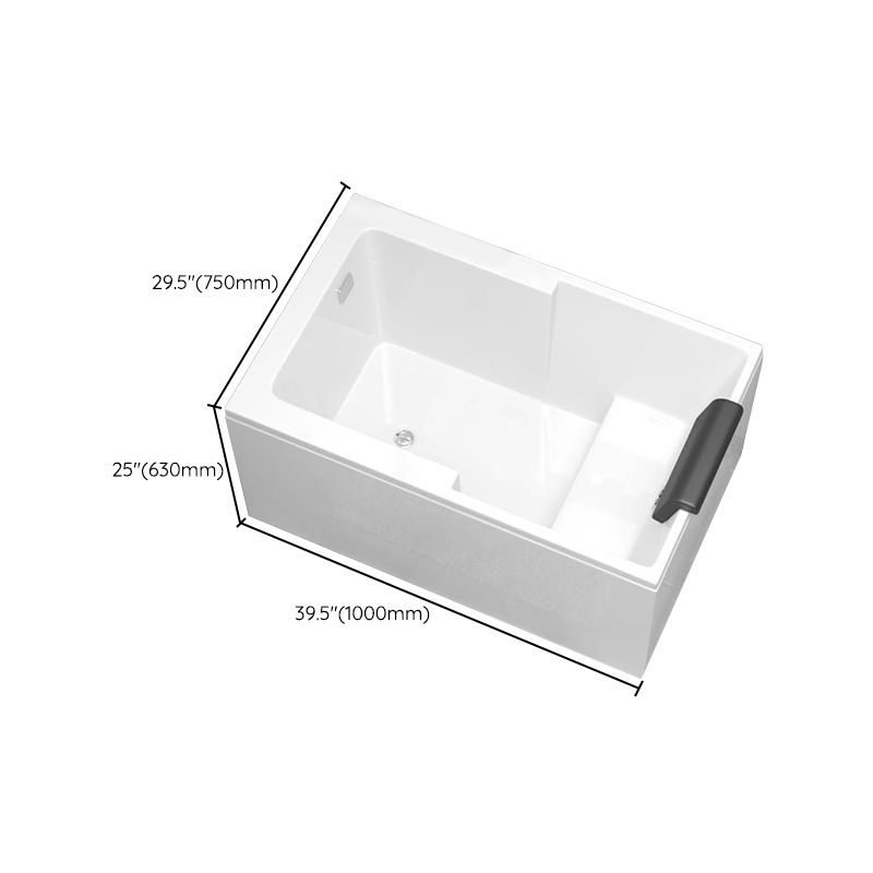 Modern Acrylic Rectangular Tub Soaking 24.8-inch Tall Bath Tub in White Clearhalo 'Bathroom Remodel & Bathroom Fixtures' 'Bathtubs' 'Home Improvement' 'home_improvement' 'home_improvement_bathtubs' 'Showers & Bathtubs' 1200x1200_13de163c-2d98-45a2-b033-be48773c739c