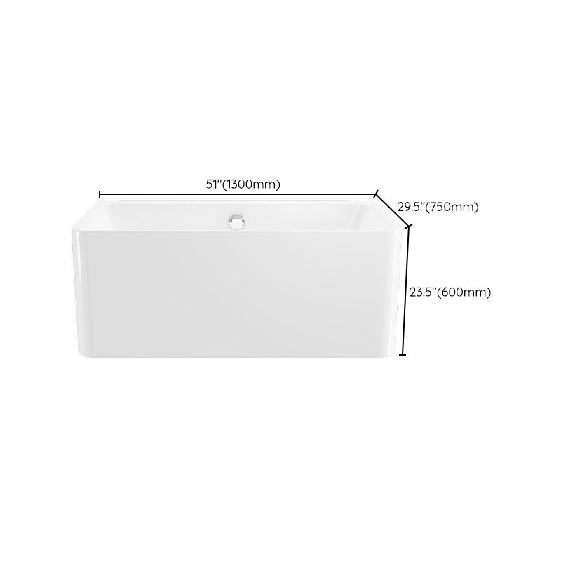 Rectangular Acrylic Soaking Bathtub Antique Finish Back to Wall Bath Tub Clearhalo 'Bathroom Remodel & Bathroom Fixtures' 'Bathtubs' 'Home Improvement' 'home_improvement' 'home_improvement_bathtubs' 'Showers & Bathtubs' 1200x1200_13f86056-72ac-4ae9-a9f1-f7450dc8033d