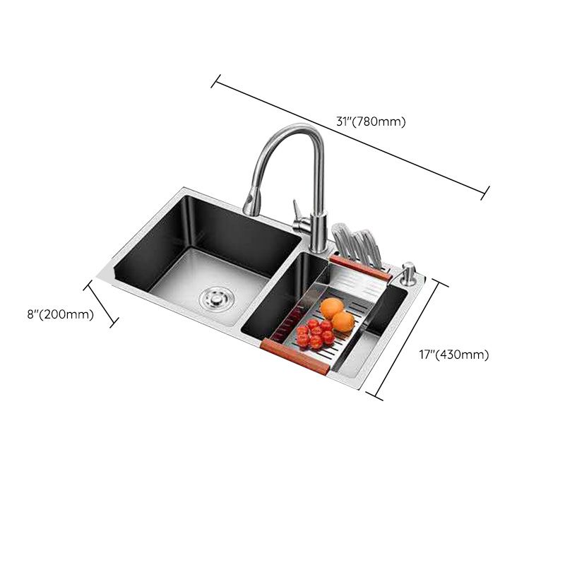 Double Basin Kitchen Sink Contemporary with Drain Assembly Sink Clearhalo 'Home Improvement' 'home_improvement' 'home_improvement_kitchen_sinks' 'Kitchen Remodel & Kitchen Fixtures' 'Kitchen Sinks & Faucet Components' 'Kitchen Sinks' 'kitchen_sinks' 1200x1200_1405176a-0ebc-4634-9fb0-a4266db7fa3a