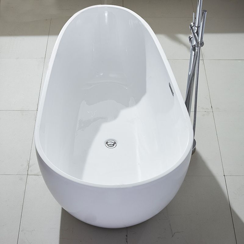 Modern Soaking Bathtub Oval with Drain Acrylic Freestanding Bath Tub Clearhalo 'Bathroom Remodel & Bathroom Fixtures' 'Bathtubs' 'Home Improvement' 'home_improvement' 'home_improvement_bathtubs' 'Showers & Bathtubs' 1200x1200_144e64b5-f188-409c-83fc-96eef858ed20