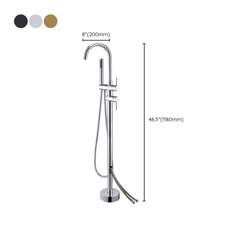 Modern Freestanding Tub Faucet Copper Floor Mounted Two Handle Freestanding Bathtub Faucet Clearhalo 'Bathroom Remodel & Bathroom Fixtures' 'Bathtub Faucets' 'bathtub_faucets' 'Home Improvement' 'home_improvement' 'home_improvement_bathtub_faucets' 1200x1200_1460fba3-0fe5-4d26-957c-2e478937690c