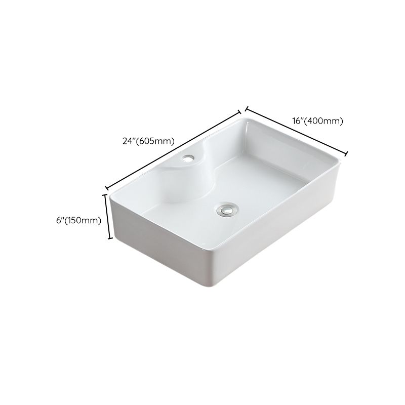 Modern Bathroom Sink Porcelain Rectangular Vessel with Pop-Up Drain Clearhalo 'Bathroom Remodel & Bathroom Fixtures' 'Bathroom Sinks & Faucet Components' 'Bathroom Sinks' 'bathroom_sink' 'Home Improvement' 'home_improvement' 'home_improvement_bathroom_sink' 1200x1200_1463954f-1f29-4294-a67d-169c50c0600c