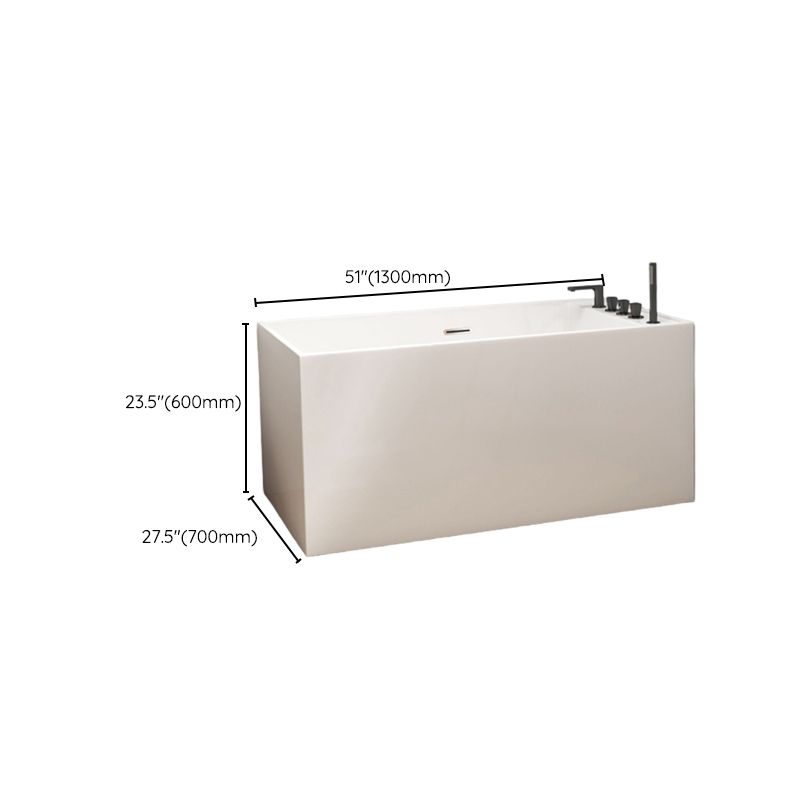 Rectangle Soaking Bathtub Freestanding Acrylic Bathtub with Faucet Clearhalo 'Bathroom Remodel & Bathroom Fixtures' 'Bathtubs' 'Home Improvement' 'home_improvement' 'home_improvement_bathtubs' 'Showers & Bathtubs' 1200x1200_1480282a-1736-4106-b5af-9b29d65eb76a